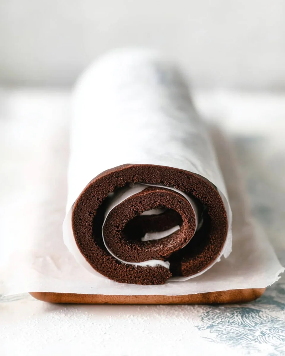 With a fluffy cake, creamy filling, and rich chocolate ganache, this Chocolate Swiss Roll recipe has all the elements of the classic treat. Chocolate roll cake rolled with parchment paper