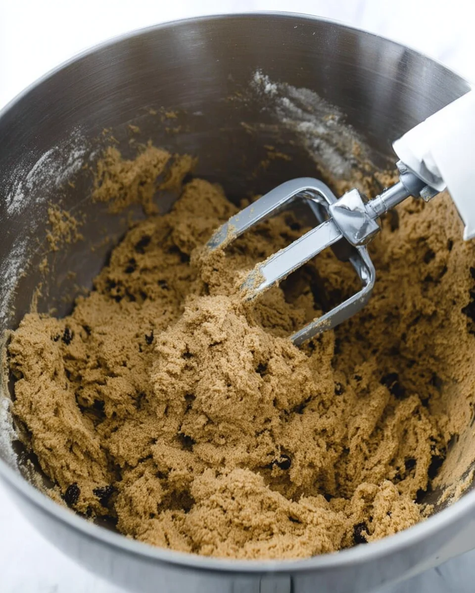 Mixing the wet and dry dough ingredients