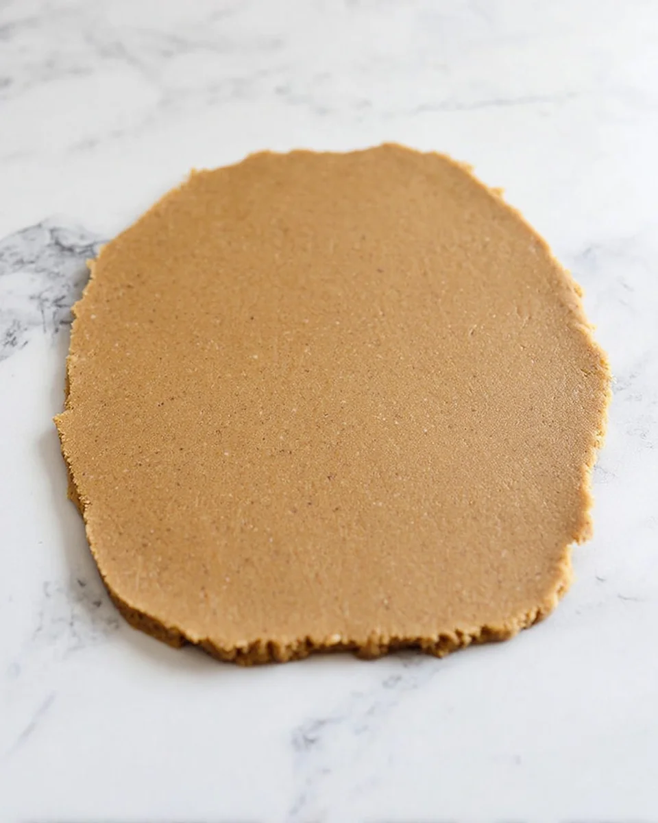 Cookie dough rolled out into a rectangle