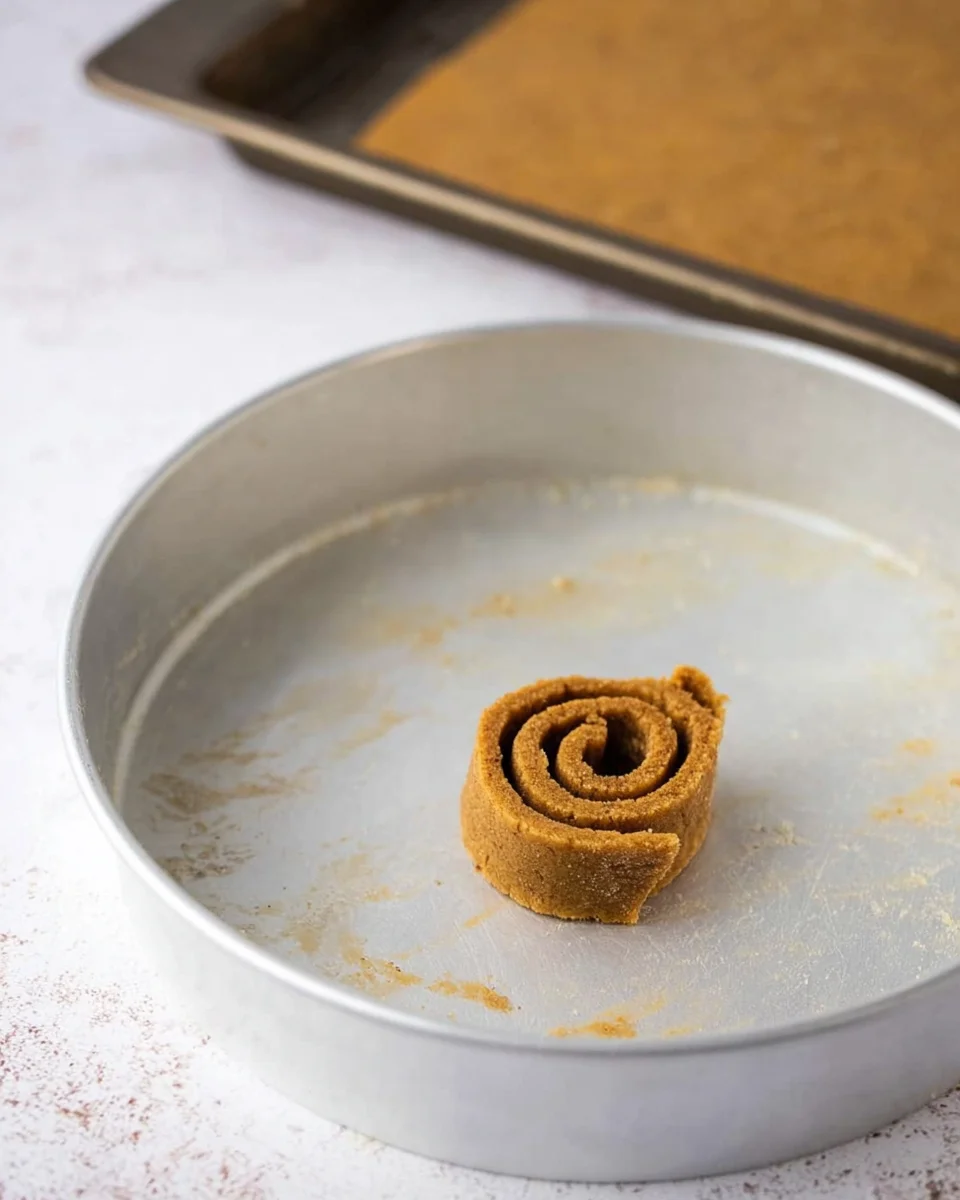 A strip of cookie dough rolled into a spiral