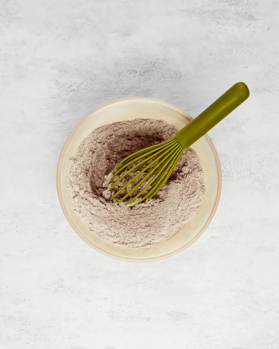 Dry ingredients mixed in a bowl. Dry ingredients mixed in a bowl.