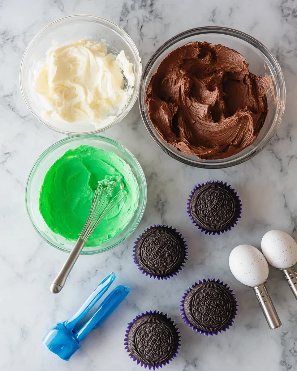 things needed for making football cupcakes