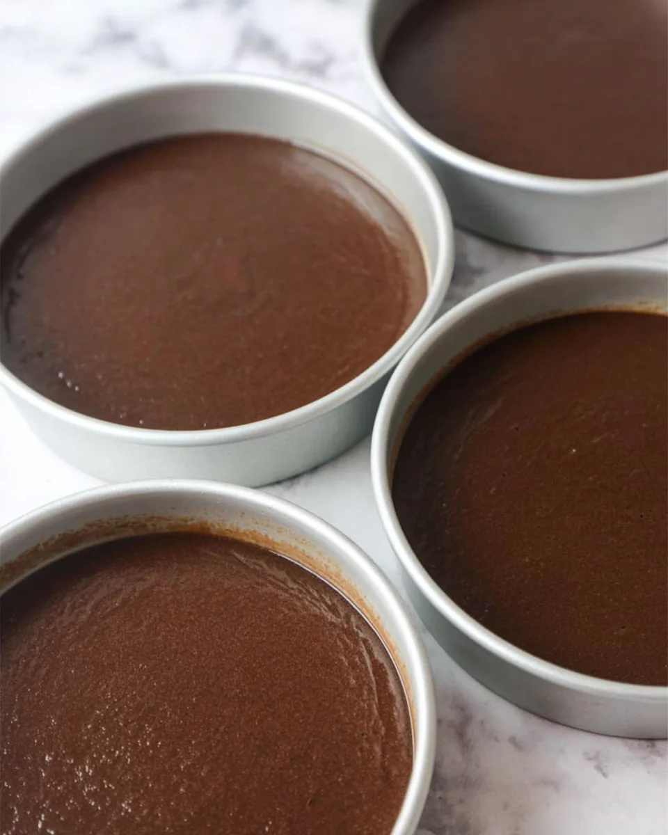 Made with 3 layers of moist chocolate cake, Nutella buttercream, and ganache, this Nutella Chocolate Cake recipe is rich & decadent. Chocolate cake batter in round pans