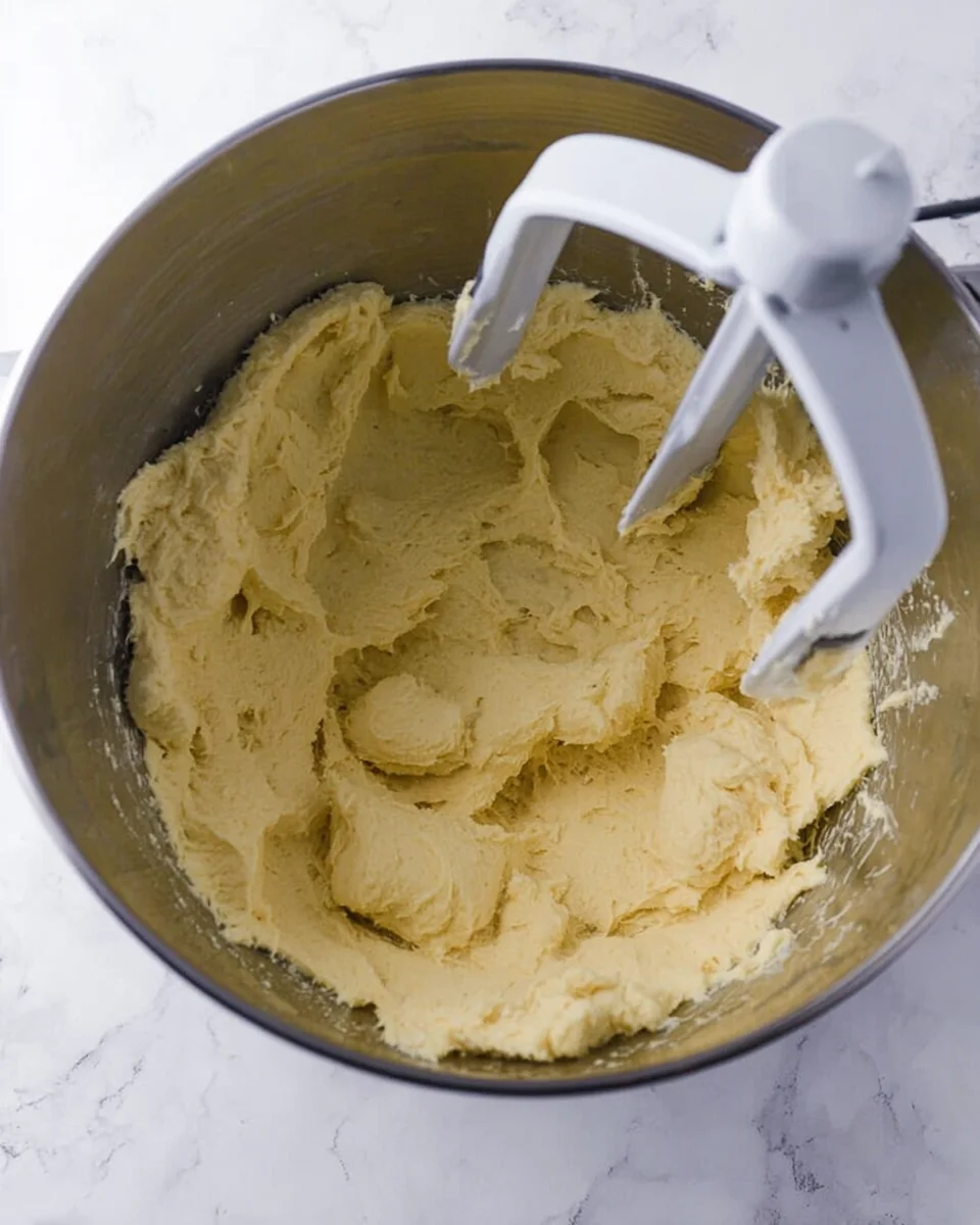 Creamed butter in a bowl