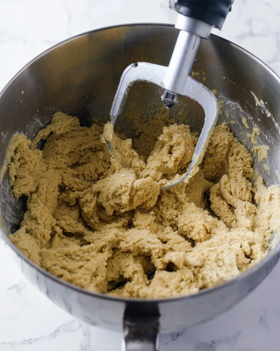 Dry ingredients mixed into the dough