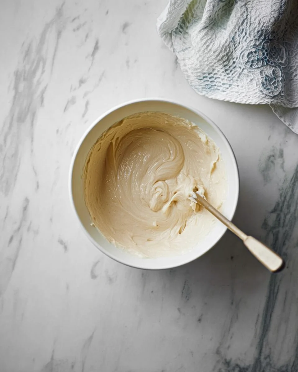 Frosting fully stirred. Frosting fully stirred.