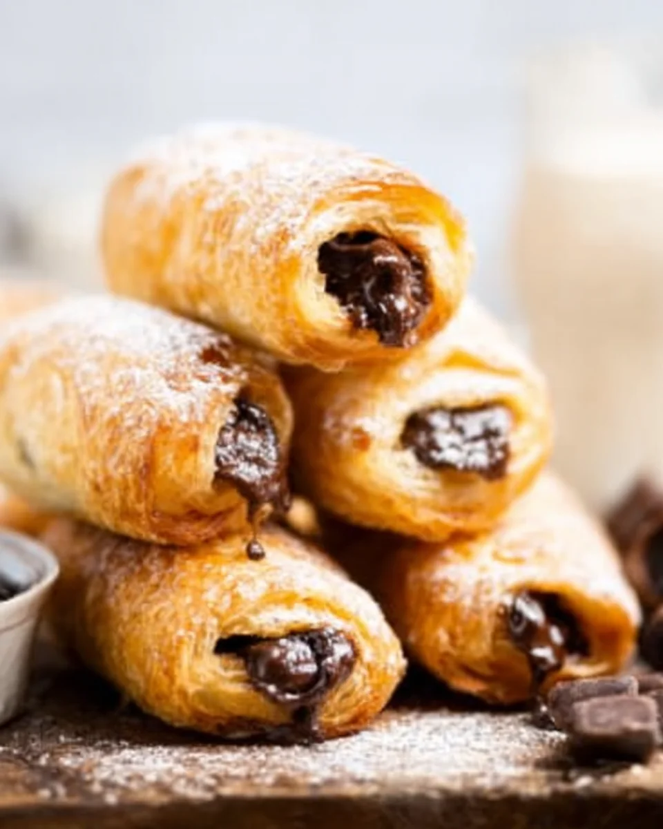 Puff pastry chocolate croissants (profile)