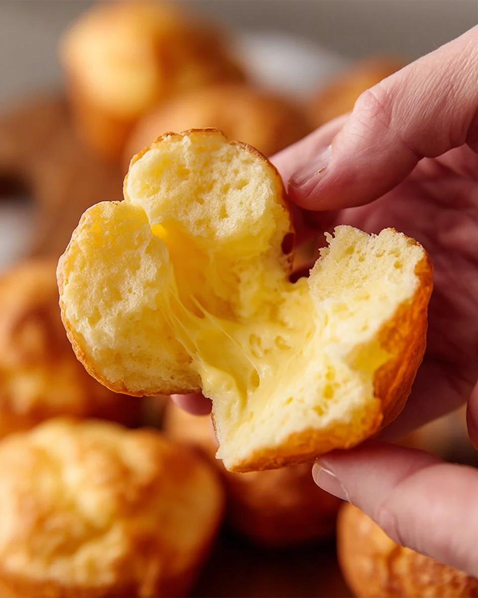pulling apart Brazilian cheese bread to reveal gooey center pulling apart Brazilian cheese bread to reveal gooey center