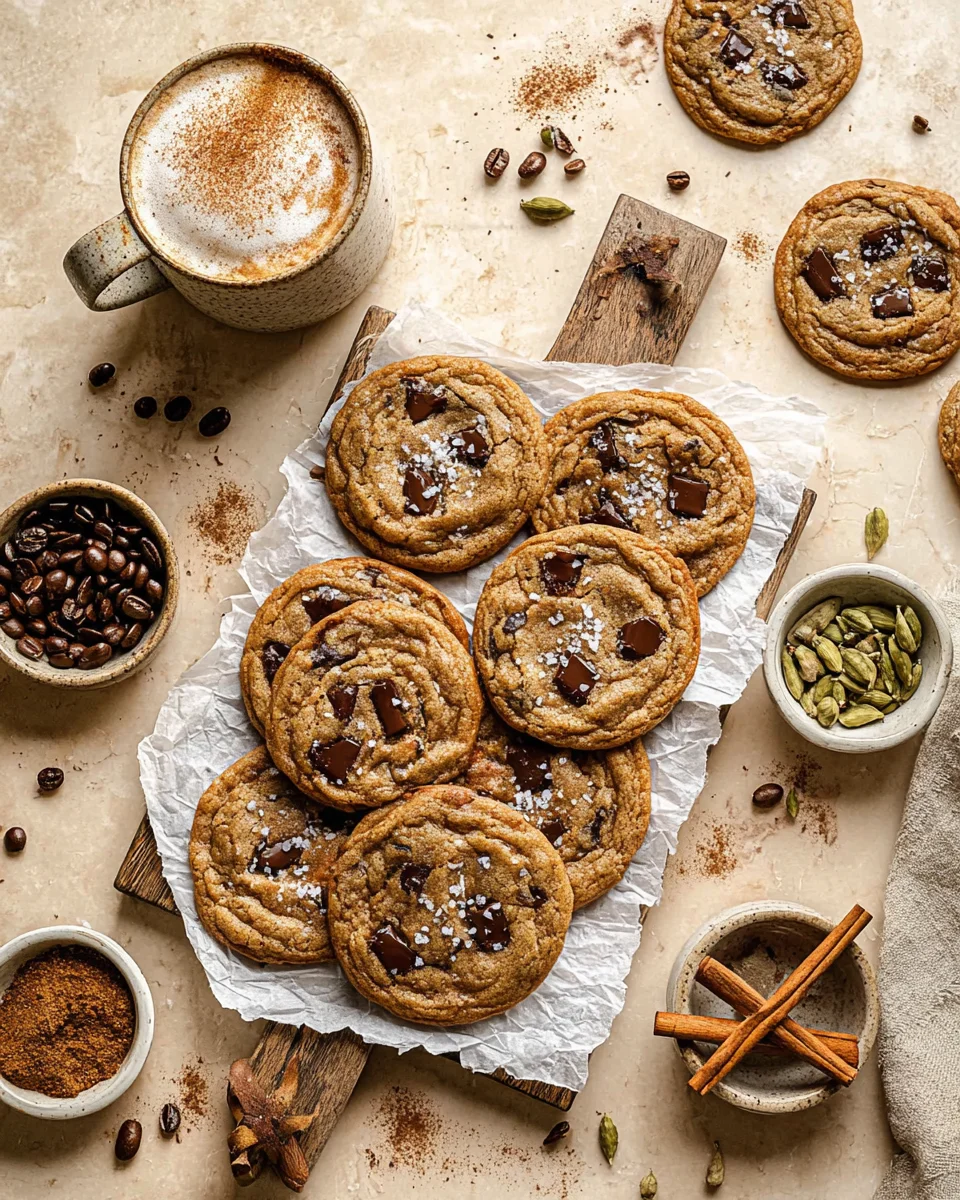 Brown-Butter-Dirty-Chai-Chocolate-Chip-Cookies-4-scaled.jpg cookies on serving board