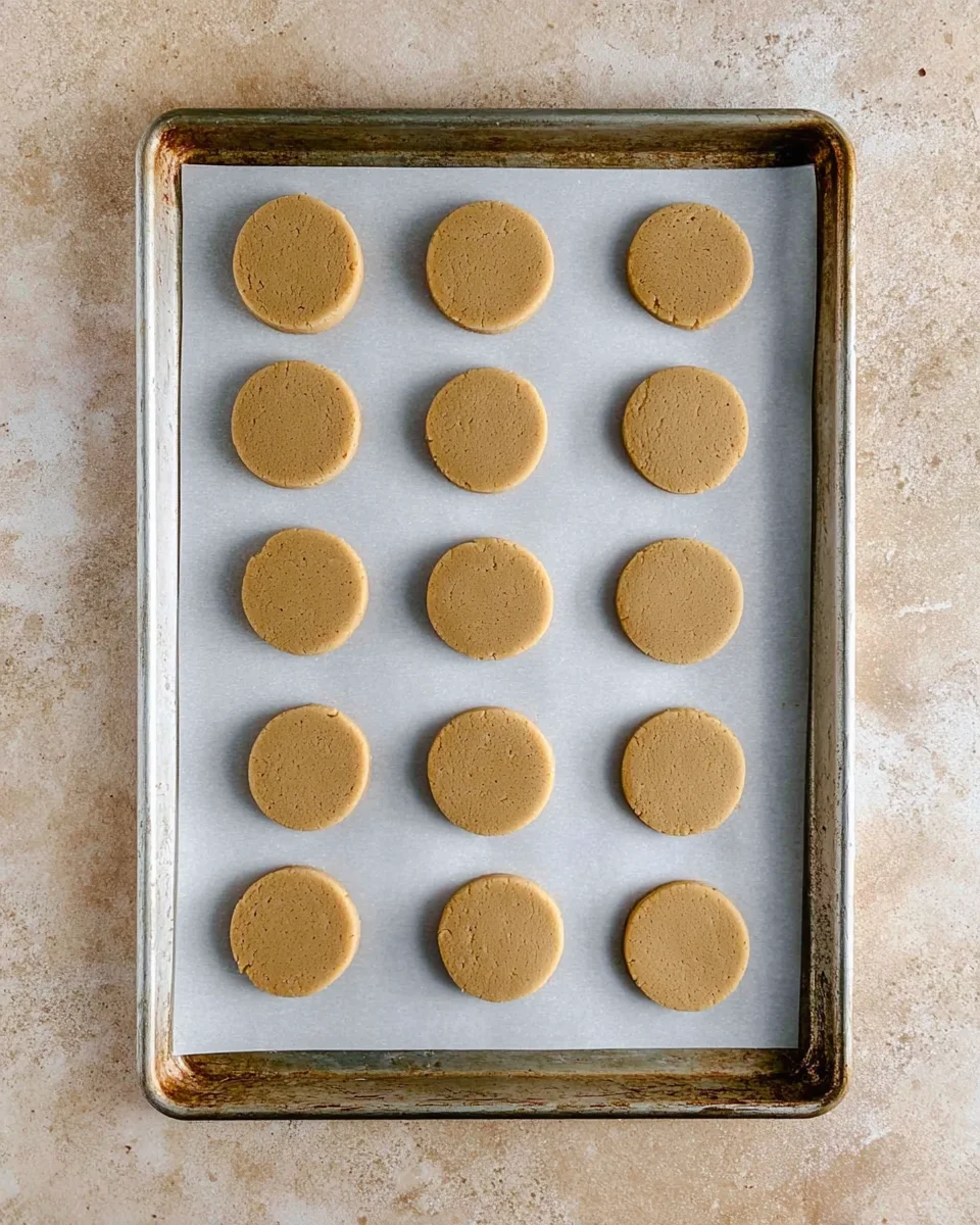 Baked cookies on a parchment lined baking sheet Baked cookies on a parchment lined baking sheet