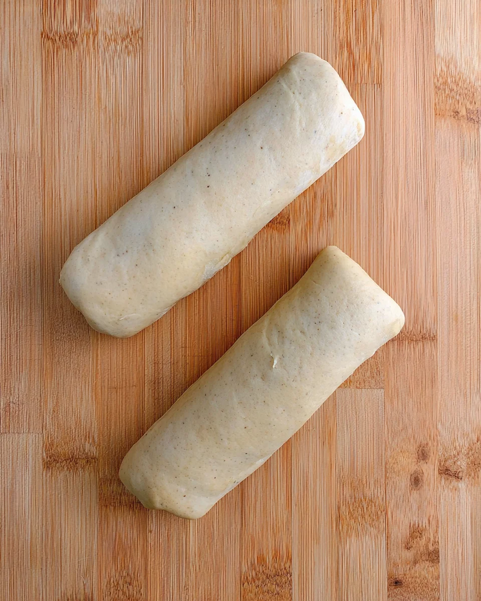 The cookie dough shaped into 2 logs of dough The cookie dough shaped into 2 logs of dough