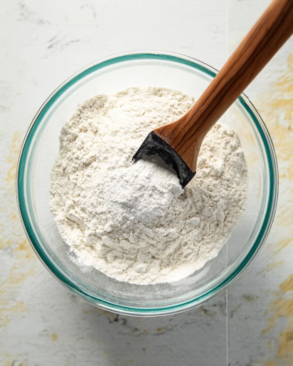 flour, cornstarch, granulated sugar, yeast, and salt in glass bowl
