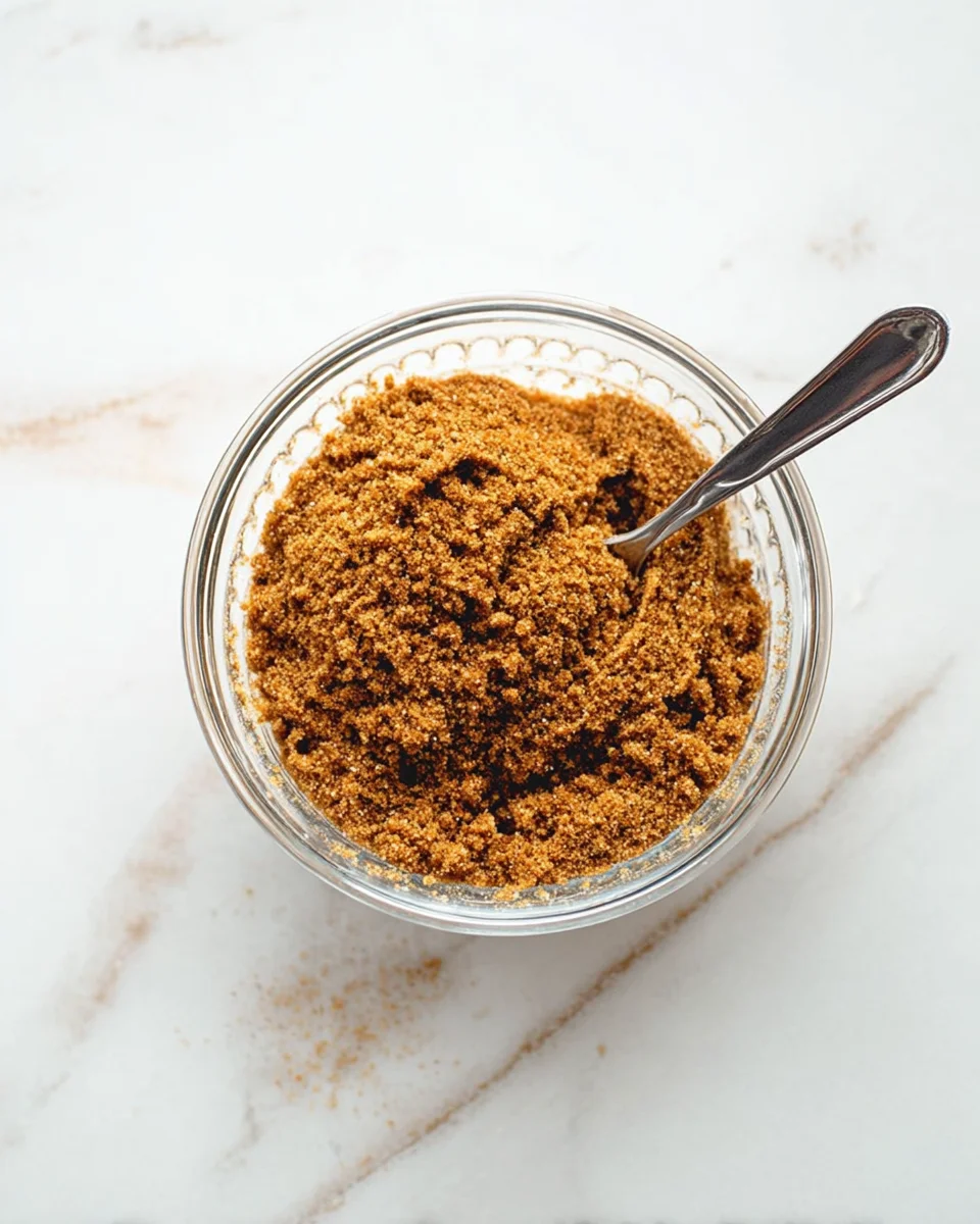 brown sugar and cinnamon mixed in small glass bowl