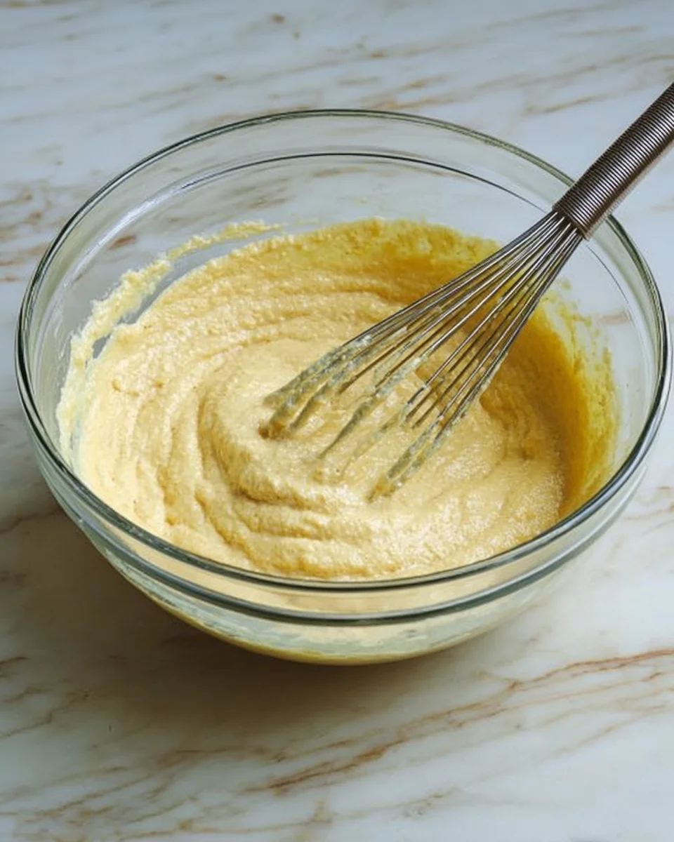 mixed cornbread batter. mixed cornbread batter.