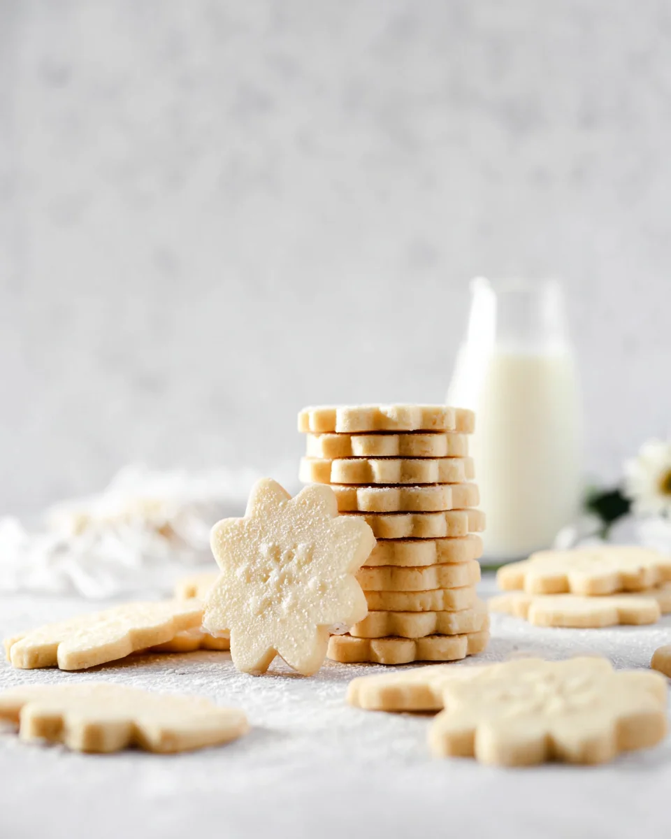 cut out sugar cookies in a statck