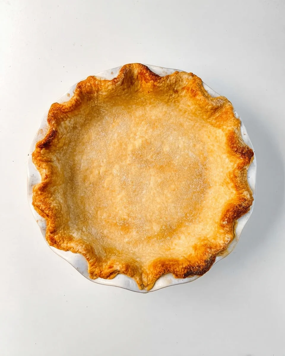 Close up of the graham cracker pie crust, fully baked. 