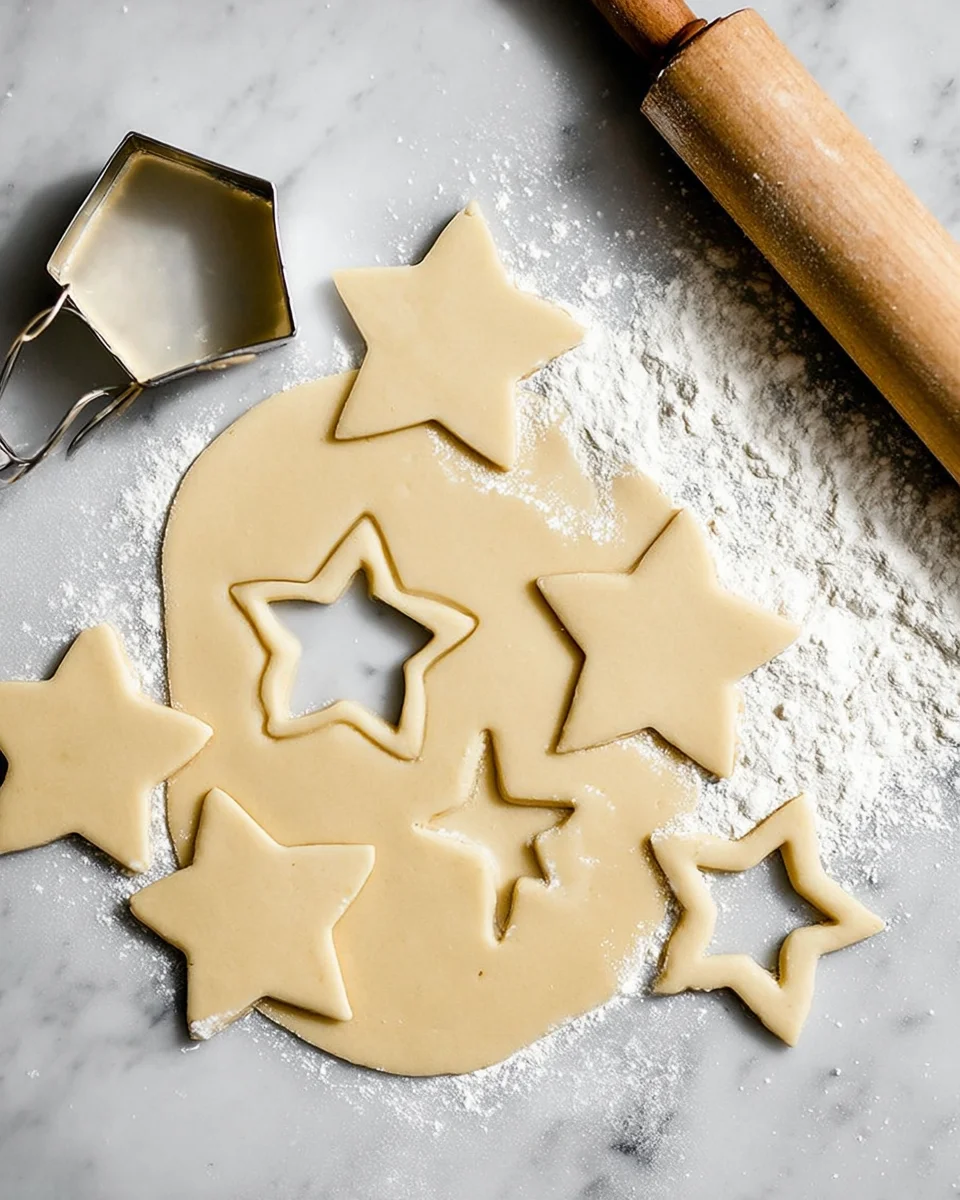 perfect cut out sugar cookies recipe rolled out on a floured surface