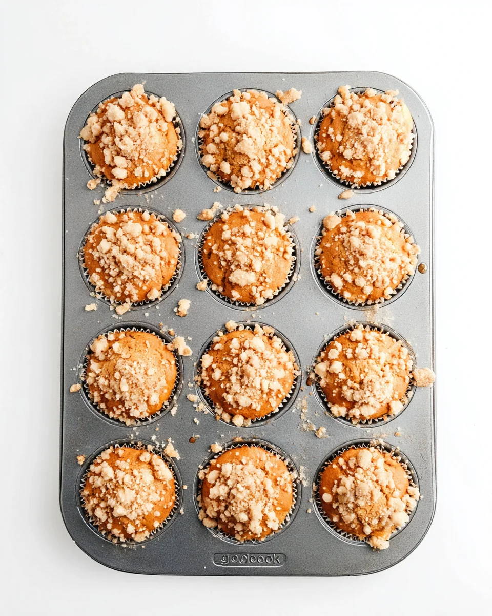 baked pumpkin spice muffins with a crumbly streusel. baked pumpkin spice muffins with a crumbly streusel.