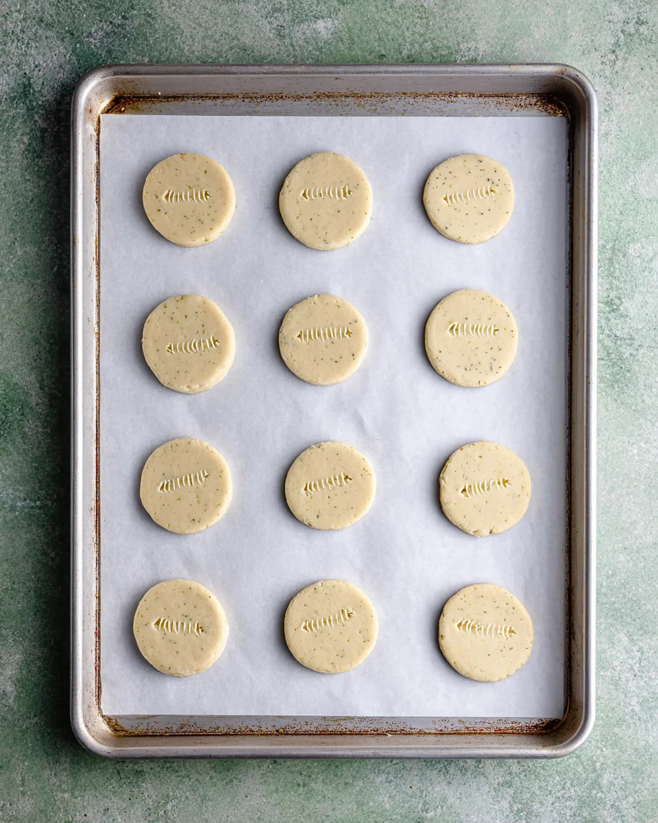 Twelve baked cookies on a parchment lined half baking sheet