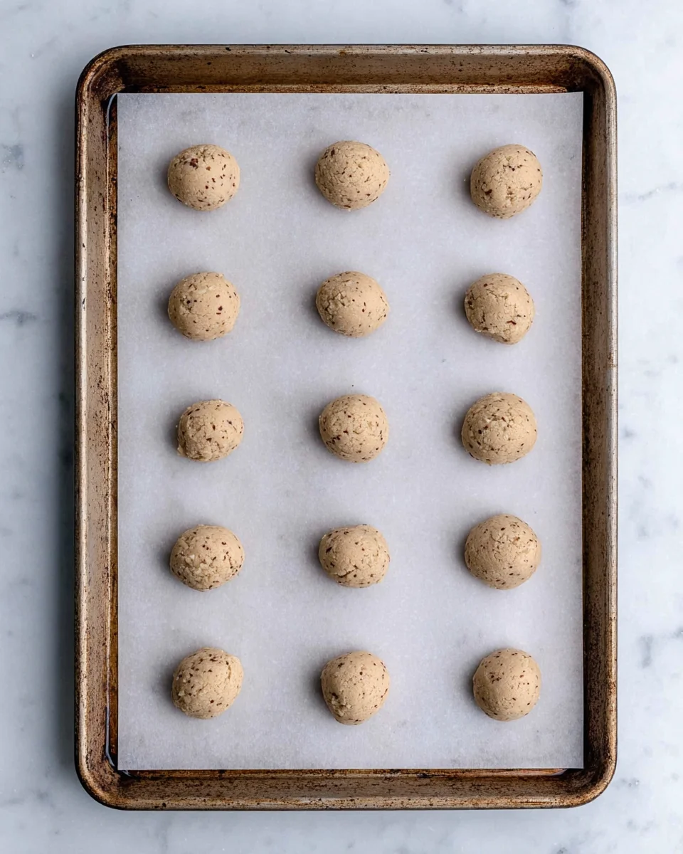 12 baked cookies on a half baking sheet lined with parchment paper