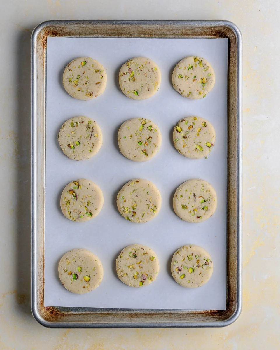 Baked cookies on a parchment-lined baking sheet