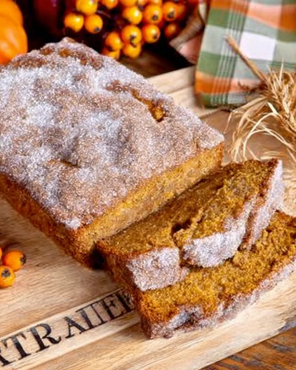 Sliced Sweet Potato Bread with cinnamon topping on a board.
