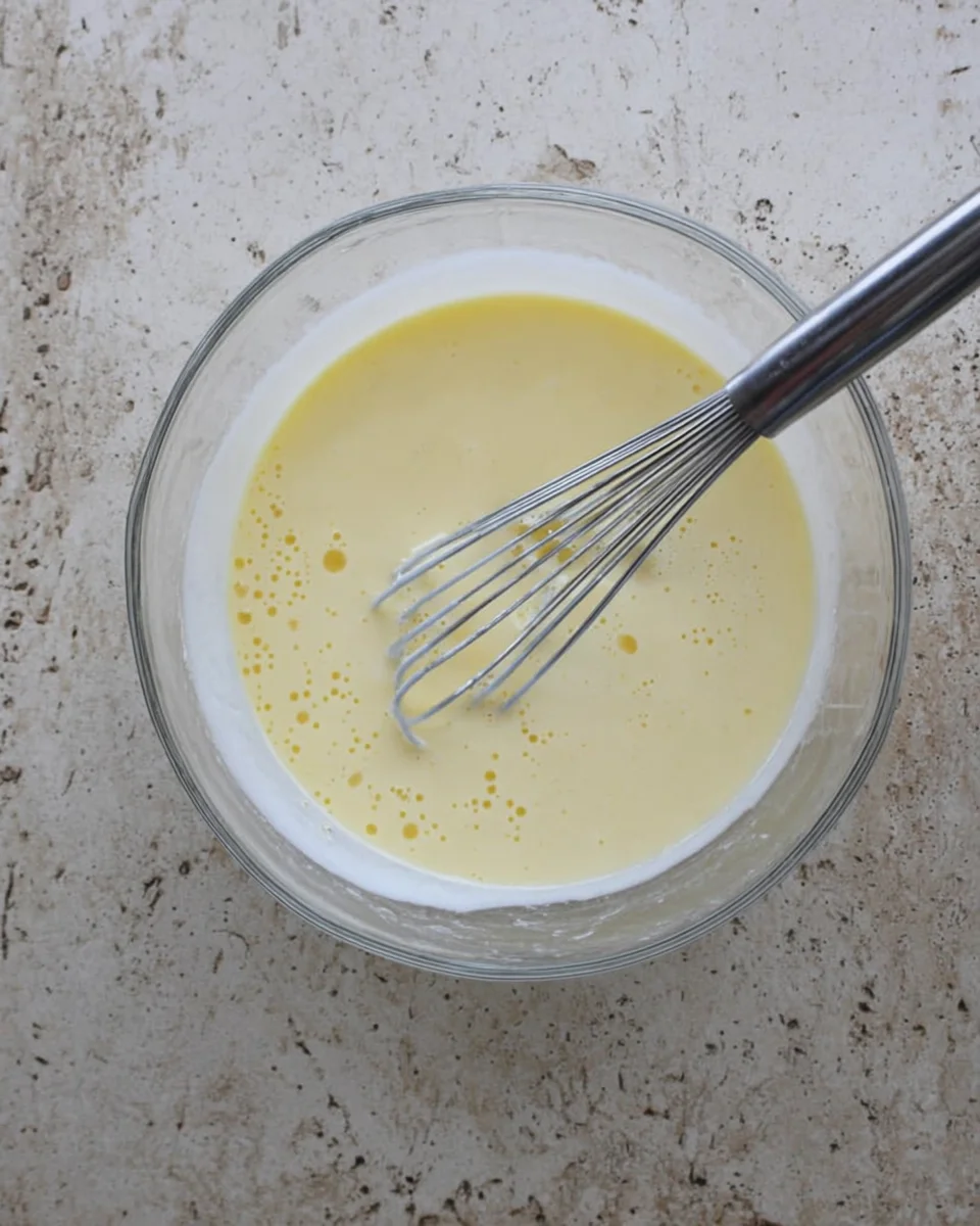 whisked egg and buttermilk