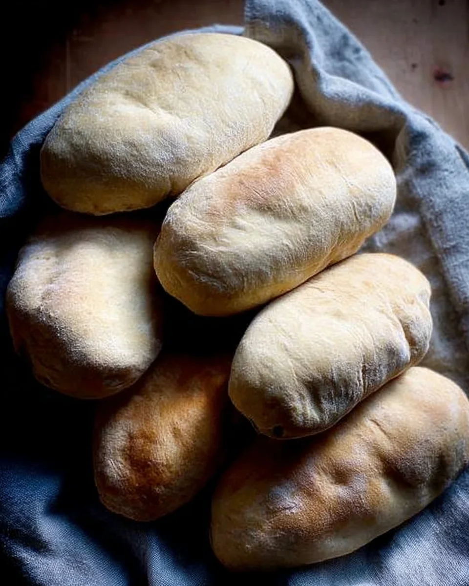 A bowl of freshly baked pita.