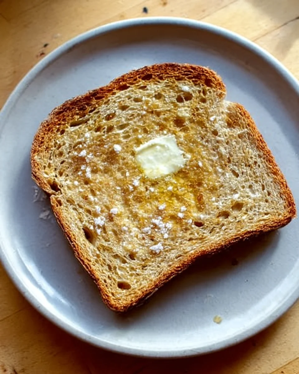 A toasted slice of rye bread.