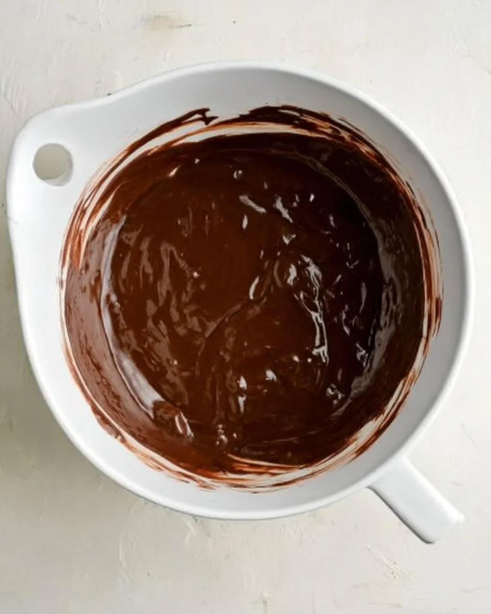banana chocolate chip muffin batter mixed together in white mixing bowl. 