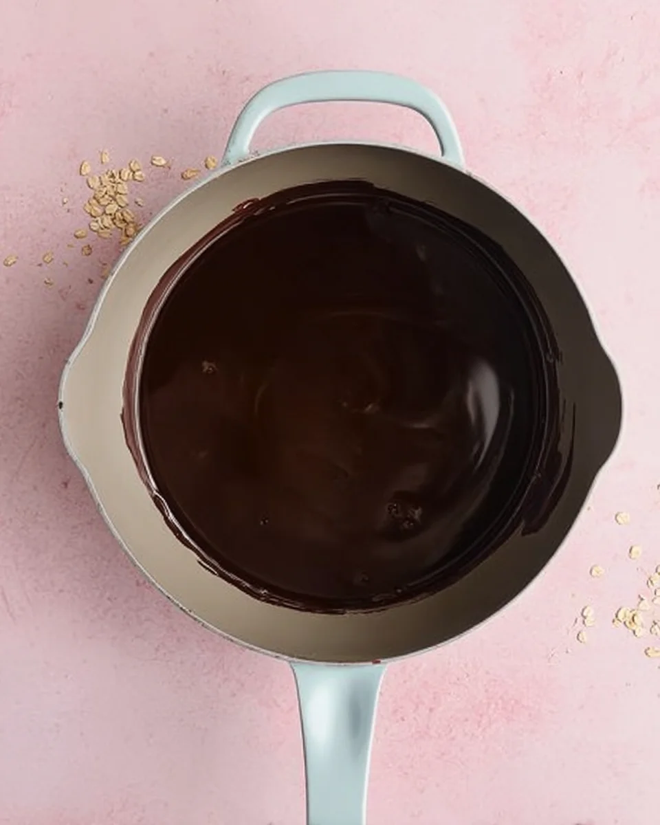 melted chocolate in sauce pan.