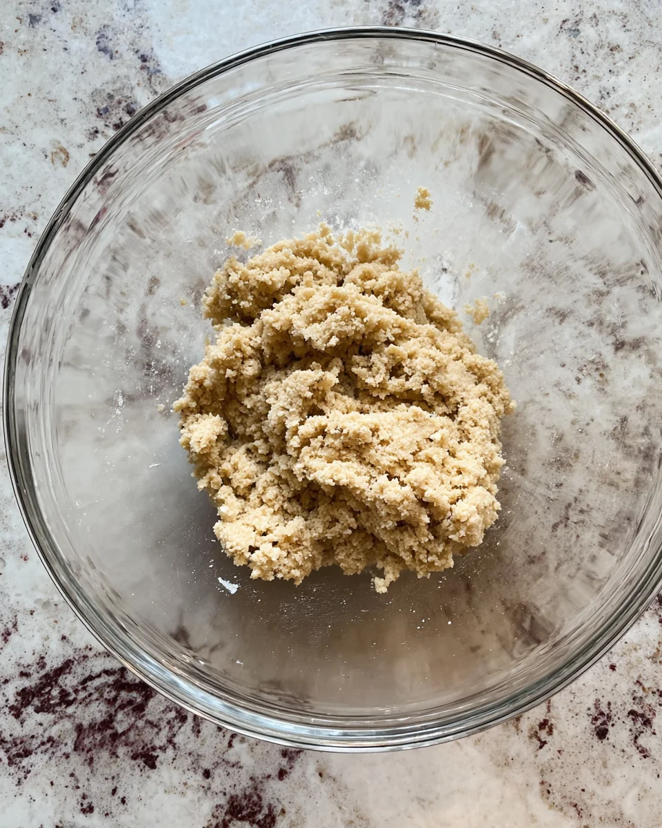 Making the shortbread crust.