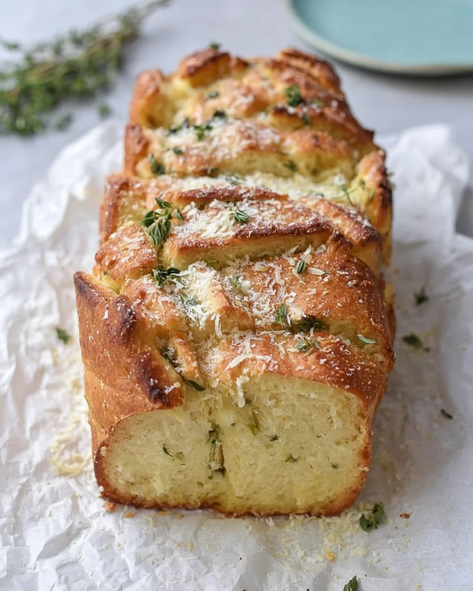 roasted garlic parmesan herb pull-apart bread I howsweeteats.com