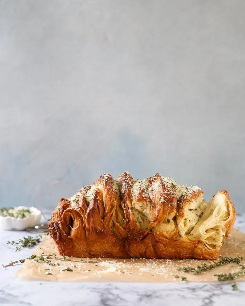 roasted garlic parmesan herb pull-apart bread I howsweeteats.com