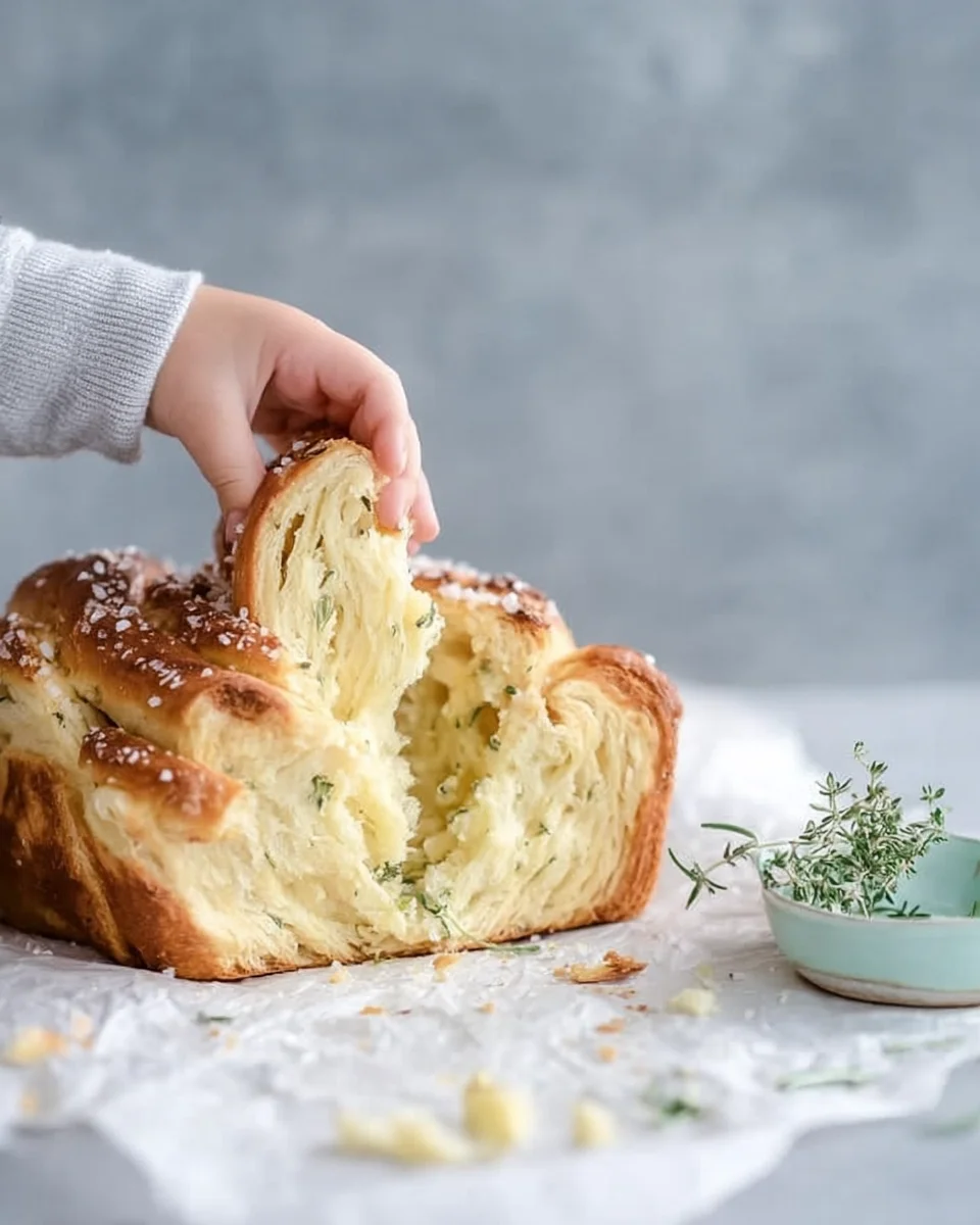 roasted garlic parmesan herb pull-apart bread I howsweeteats.com
