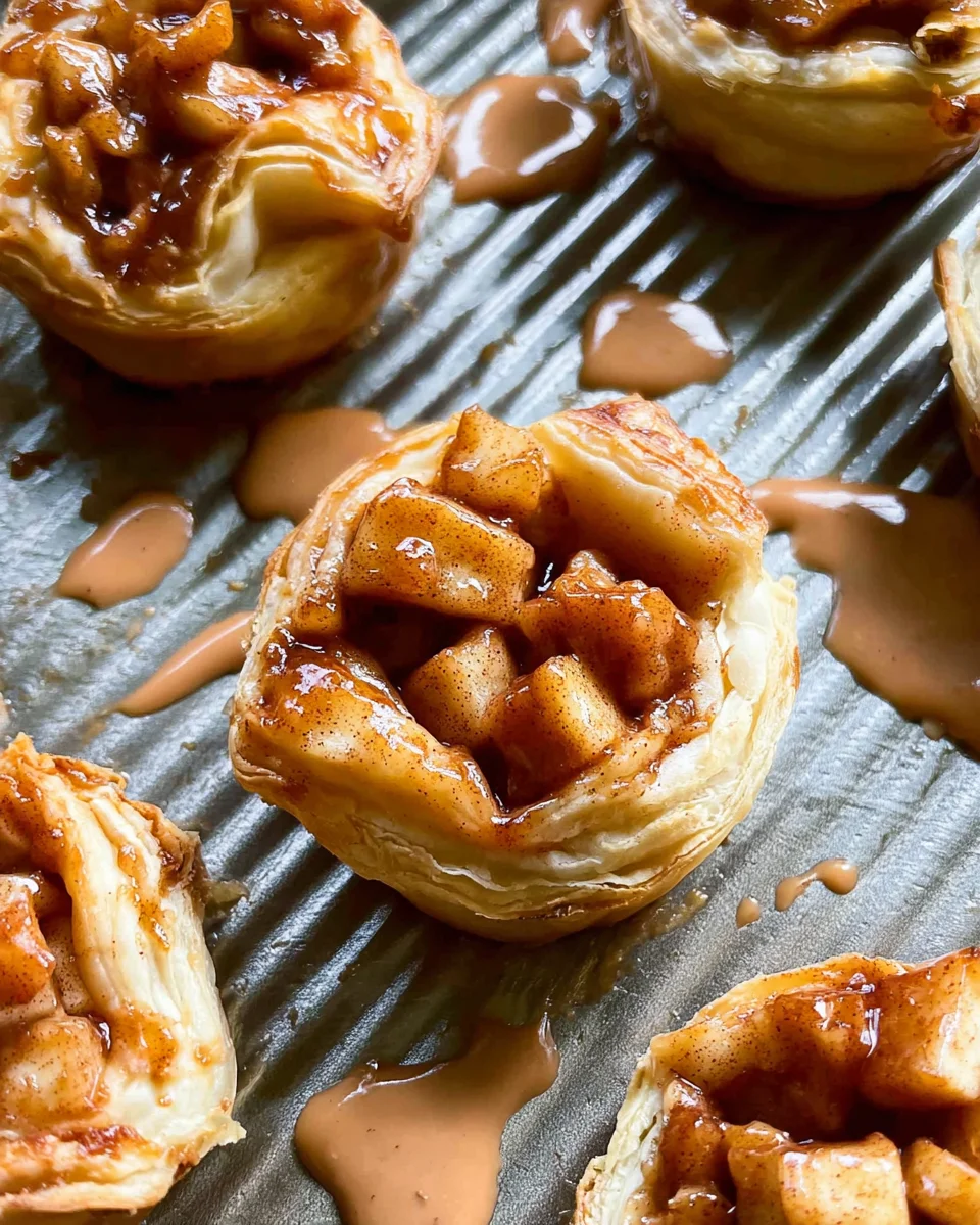A mini apple pie with maple cinnamon glaze.