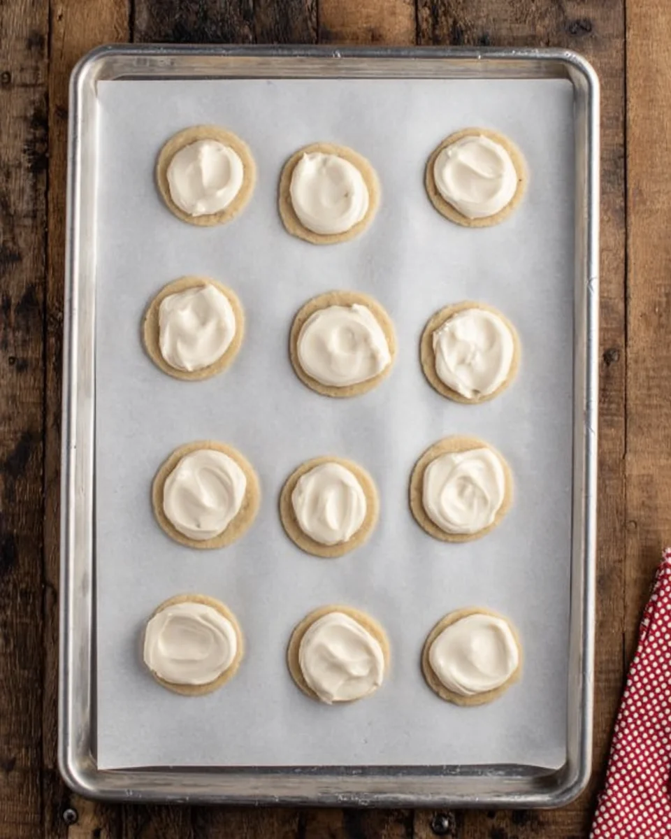 White sauce on the mushroom pastry puffs.