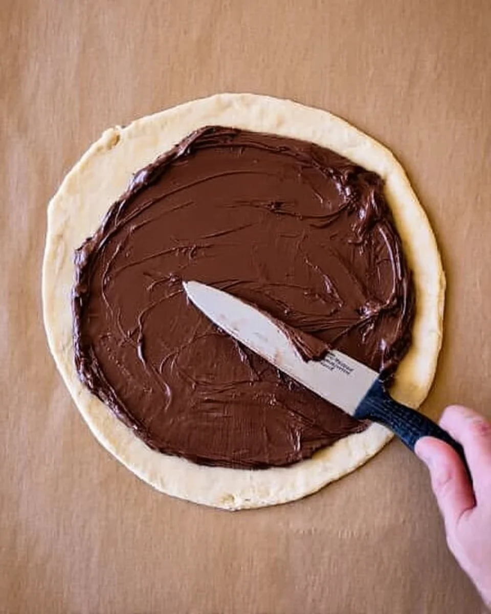 Puff pastry topped with Nutella