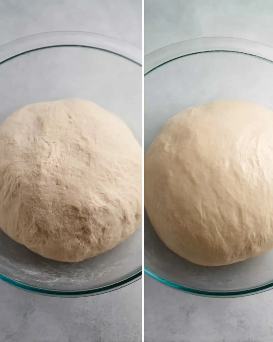 __opt__aboutcom__coeus__resources__content_migration__serious_eats__seriouseats.com__2016__11__20161103-hard-dinner-rolls-vicky-wasik-step3-85d384a0efeb46f3869a614e6388651a.jpg Side by side comparison of dinner roll dough before and after rising.