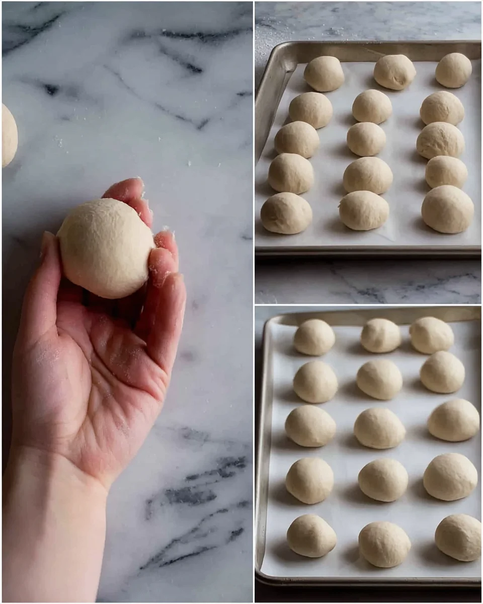 __opt__aboutcom__coeus__resources__content_migration__serious_eats__seriouseats.com__2016__11__20161103-hard-dinner-rolls-vicky-wasik-step4-318781074da24043b1713089b29869e9.jpg A collage of rolling the dough into balls and arranging portions on a baking sheet lined with parchment paper.