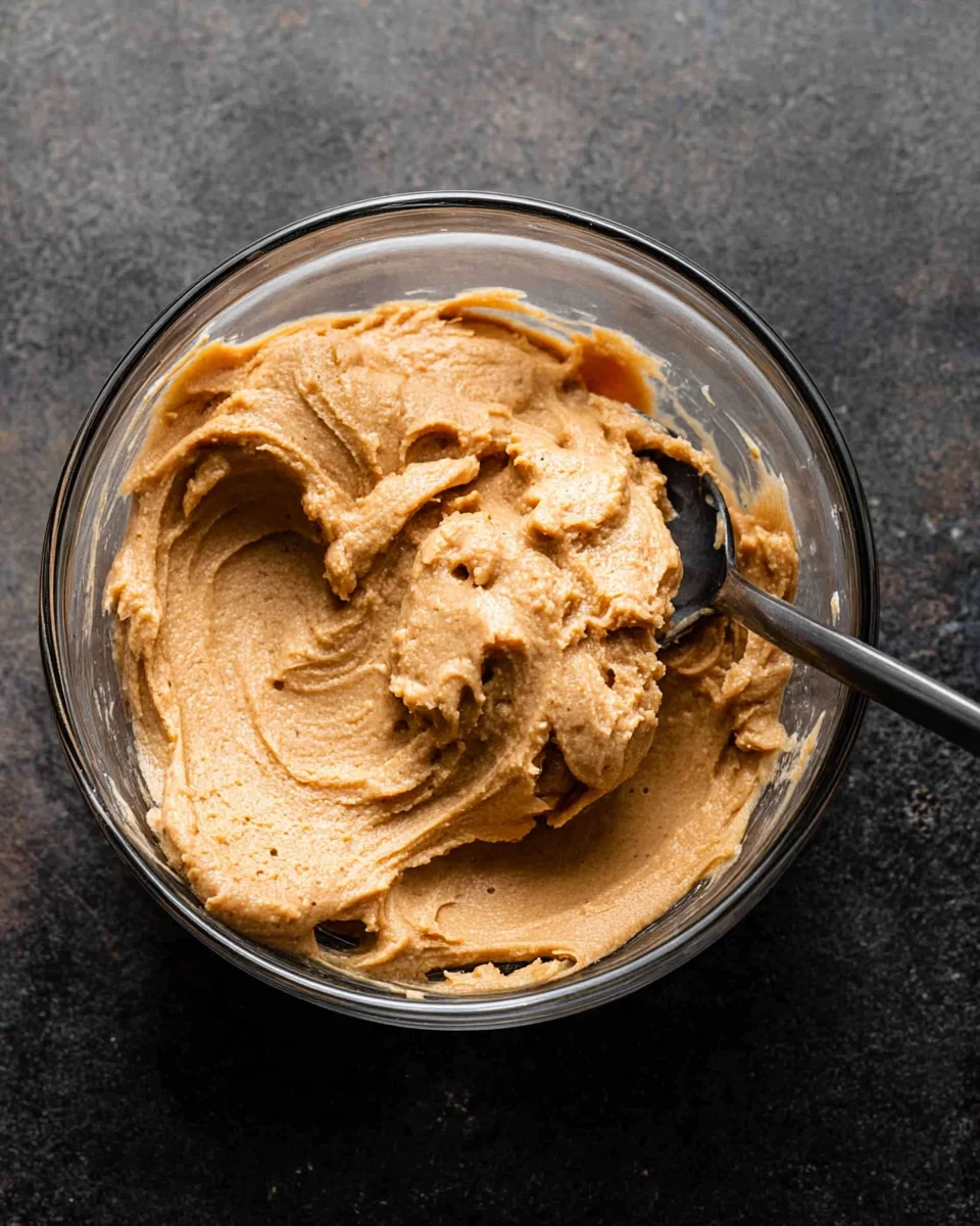 peanut butter ball mixture in glass bowl