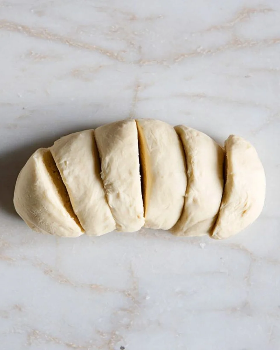 pretzel dough cut into sixths