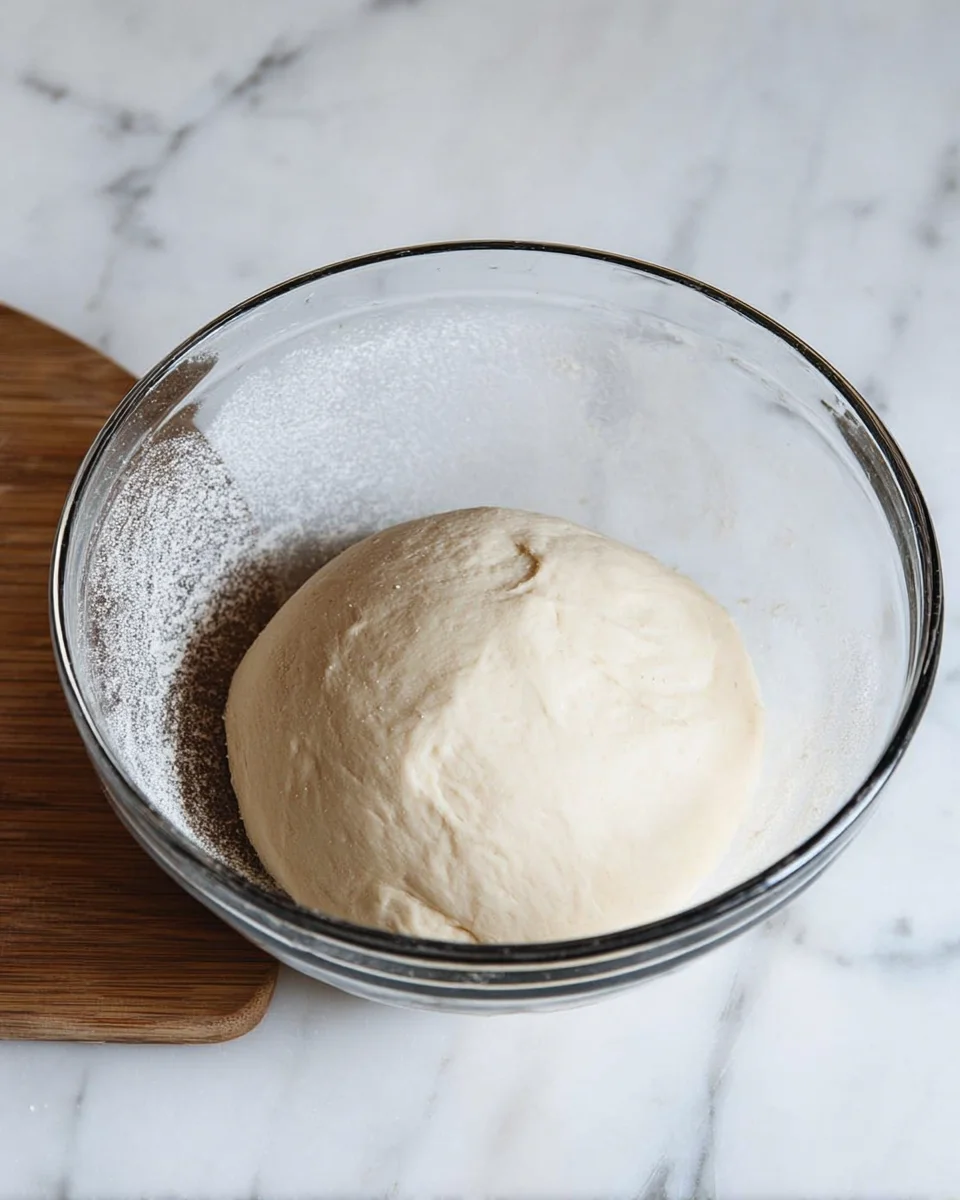 pretzel dough in bowl.