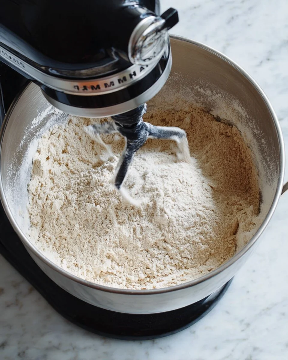 mixed dry ingredients.