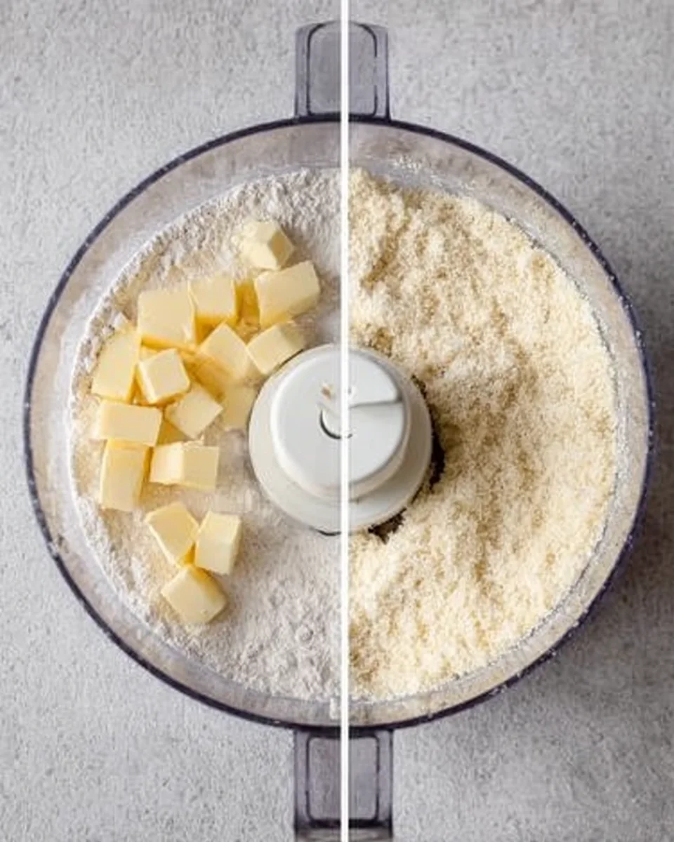 Butter in a food processor and pulsed.