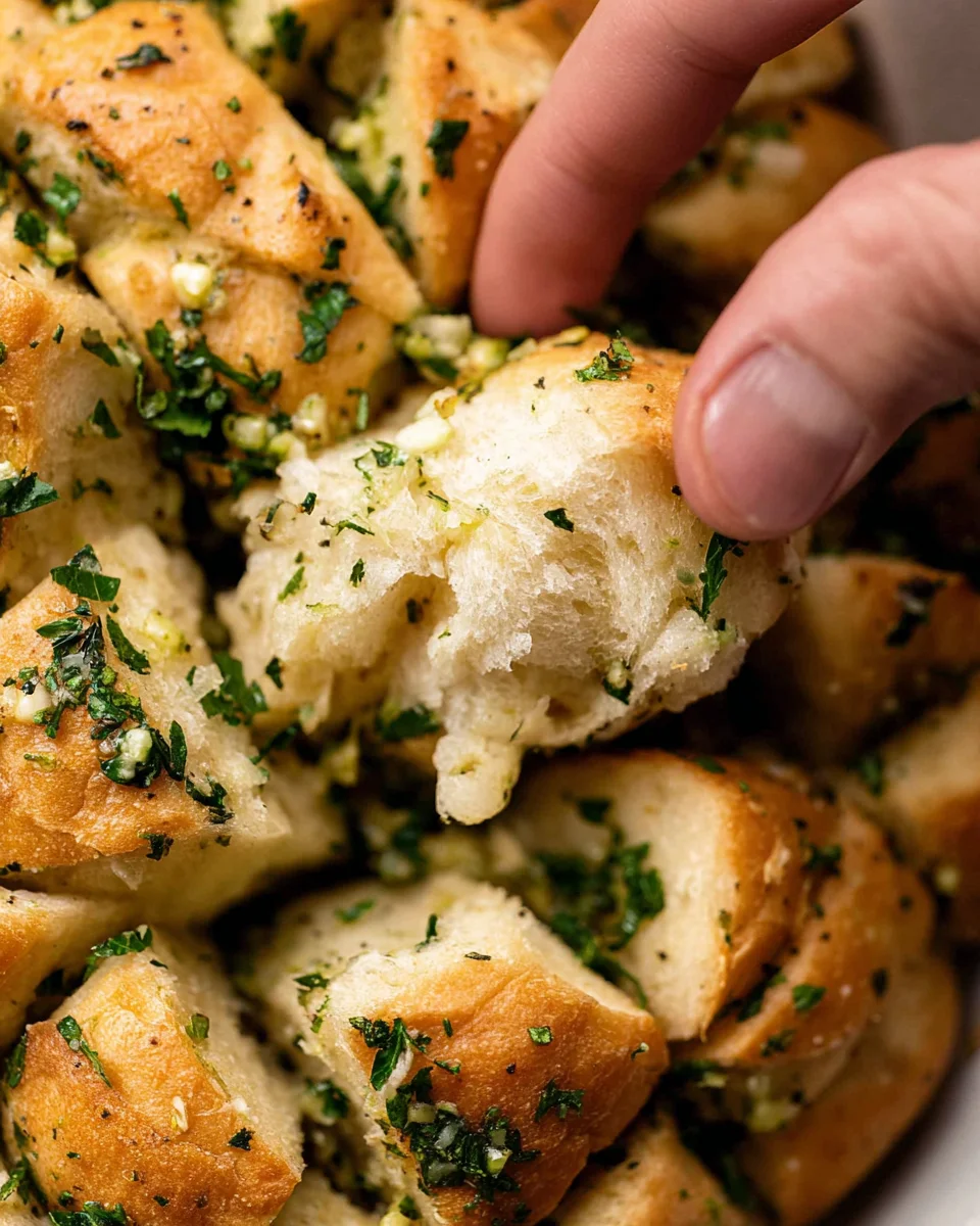 pull-apart-garlic-bread-3.jpg Homemade Pull Apart Garlic Bread is fluffy, buttery, flavourful, and tears easily for optimal sharing. You won't be able to stop grabbing these bites! | aheadofthyme.com