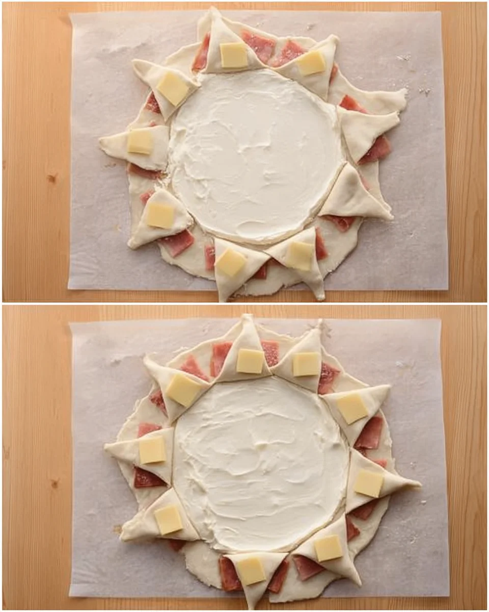 Folding over the ends over the filling.