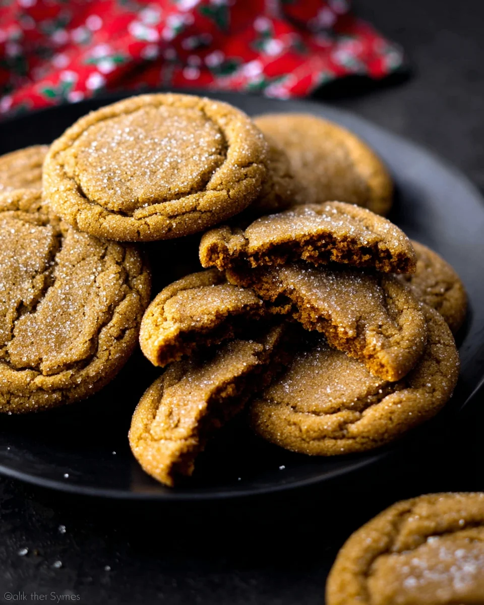 soft-molasses-cookies-5.jpg molasses cookies on a black plate