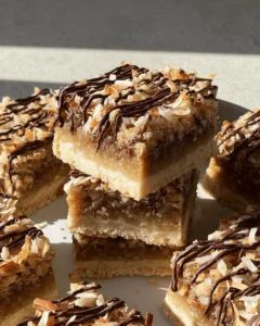 Paleo samoa cookie bars.