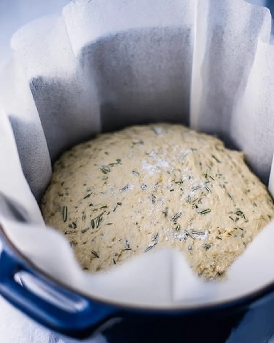 No Knead Rosemary Sea Salt Bread